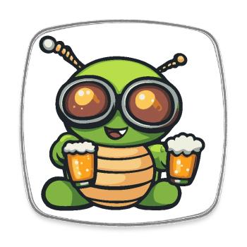 Bière d’après-ski Wurm - Magnet carré - blanc - Devant
