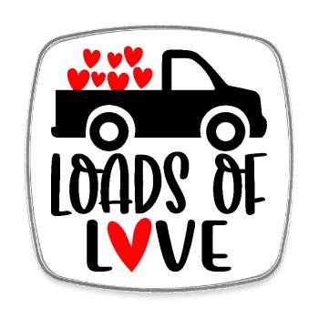 Loads Of Love Valentinstag Herzen - Viereckiger Kühlschrankmagnet - Weiß - Vorne