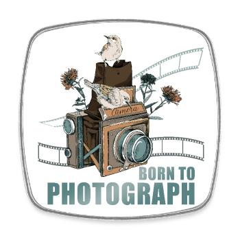 Born to Photograph - Viereckiger Kühlschrankmagnet - Weiß - Vorne