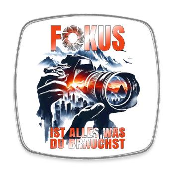 Fokus ist alles was du brauchst - Viereckiger Kühlschrankmagnet - Weiß - Vorne