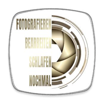 Fotografieren - Bearbeiten - Schlafen - Nochmal - Viereckiger Kühlschrankmagnet - Weiß - Vorne