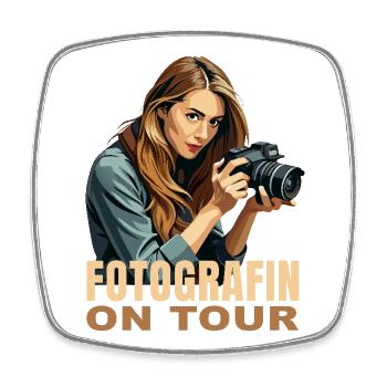 Fotografin on Tour - Viereckiger Kühlschrankmagnet - Weiß - Vorne