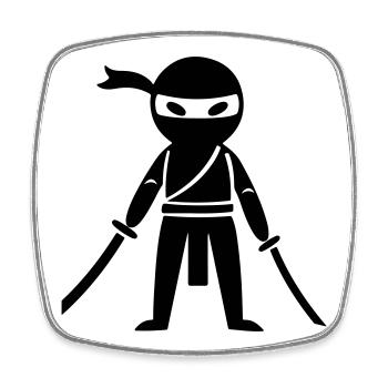 Ninja Samurai - Square fridge magnet - white - Front