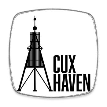 Cuxhaven Kugelbarke - Viereckiger Kühlschrankmagnet - Weiß - Vorne