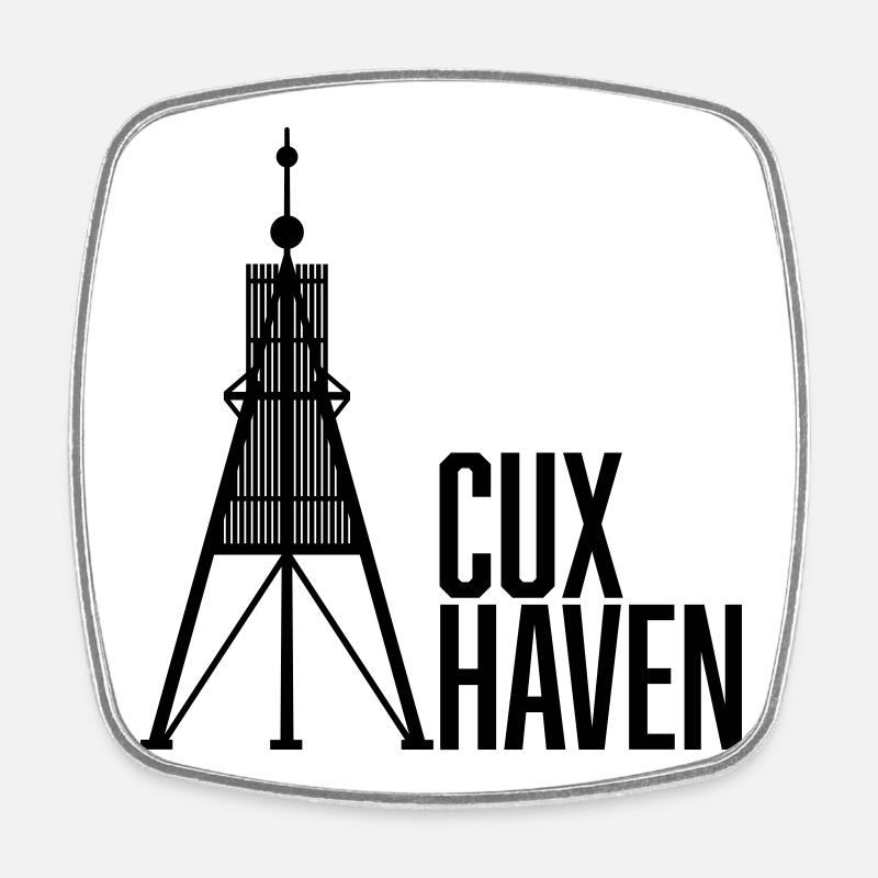 Cuxhaven Kugelbarke - Viereckiger Kühlschrankmagnet - Weiß