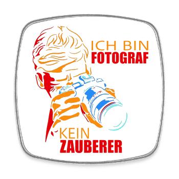 Ich bin Fotograf, kein Zauberer - Viereckiger Kühlschrankmagnet - Weiß - Vorne