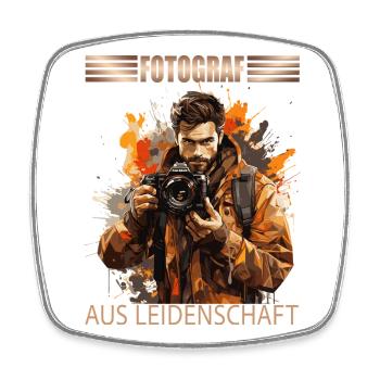 Fotograf aus Leidenschaft - Viereckiger Kühlschrankmagnet - Weiß - Vorne