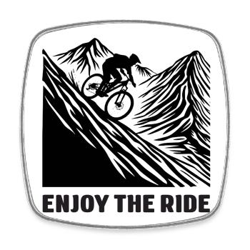 MTB Mountain Bike - Enjoy the Ride - Square fridge magnet - white - Front