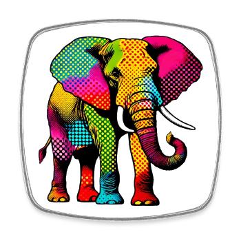 Elephant - Square fridge magnet - white - Front