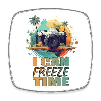 I can freeze time - Viereckiger Kühlschrankmagnet - Weiß - Vorne