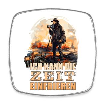 Ich kann die Zeit einfrieren - Viereckiger Kühlschrankmagnet - Weiß - Vorne