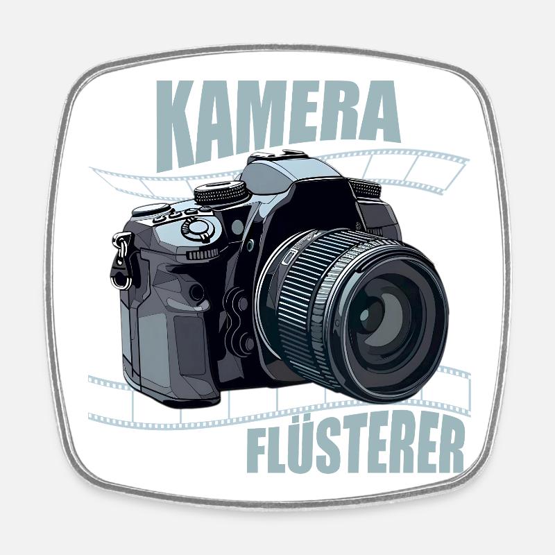 Kamera Flüsterer - Viereckiger Kühlschrankmagnet - Weiß