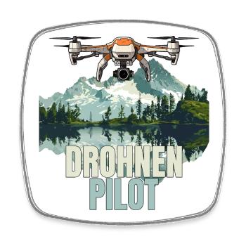 Drohnen Pilot - Viereckiger Kühlschrankmagnet - Weiß - Vorne
