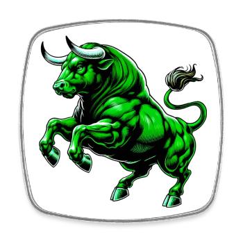 Stier - Viereckiger Kühlschrankmagnet - Weiß - Vorne