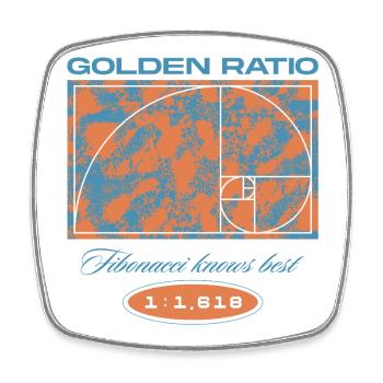 Goldener Schnitt – Fibonacci knows best - Viereckiger Kühlschrankmagnet - Weiß - Vorne