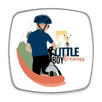 Little boy dreams - Magnet carré - blanc - Devant