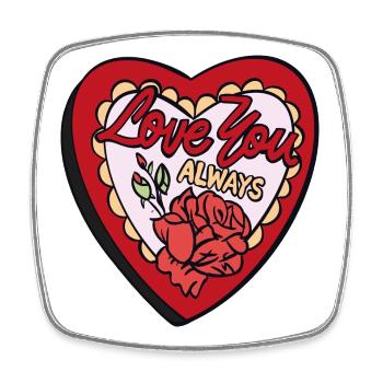 Love You Always – Romantisches Retro-Herz - Viereckiger Kühlschrankmagnet - Weiß - Vorne