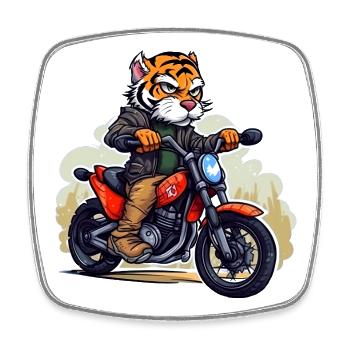 Tiger Motards - Magnet carré - blanc - Devant