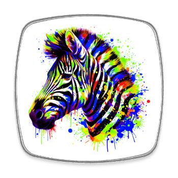 Zebra - Square fridge magnet - white - Front