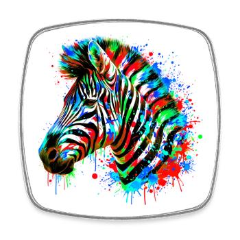 Zebra - Square fridge magnet - white - Front