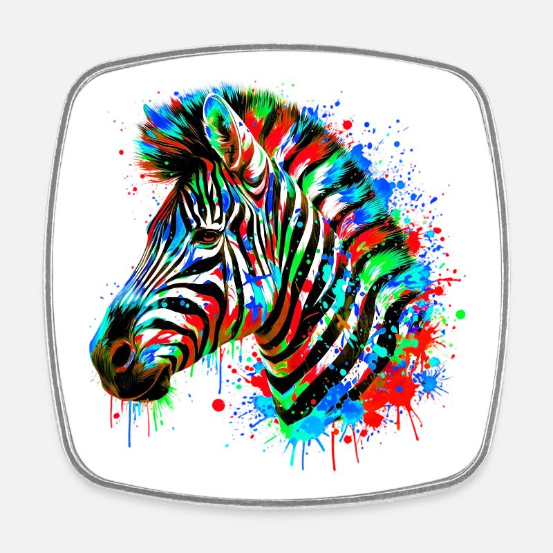 Zebra - Square fridge magnet - white