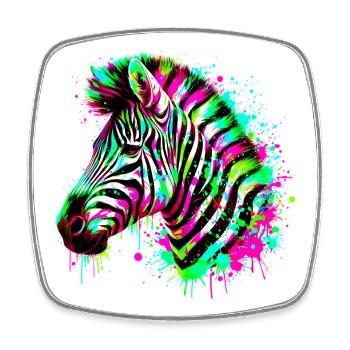 Zebra - Viereckiger Kühlschrankmagnet - Weiß - Vorne