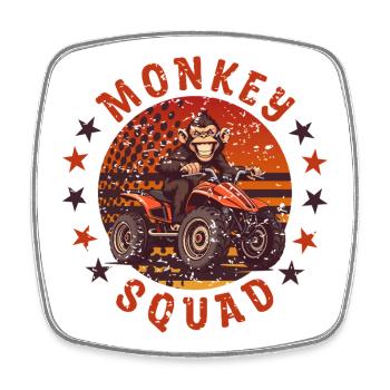 Troupe de Monkey Quad - Magnet carré - blanc - Devant