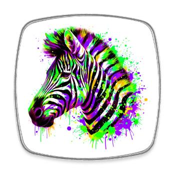 Zebra - Viereckiger Kühlschrankmagnet - Weiß - Vorne