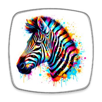 Zebra - Viereckiger Kühlschrankmagnet - Weiß - Vorne