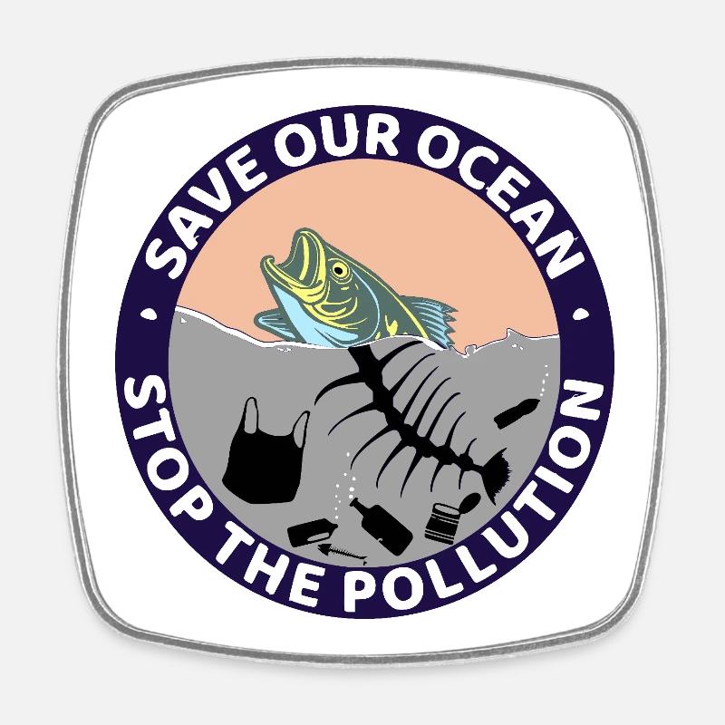 Save our océan - Magnet carré - blanc