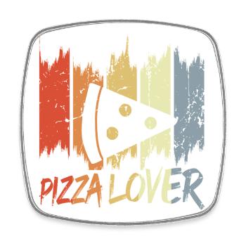 Amateur de pizza vintage - Magnet carré - blanc - Devant