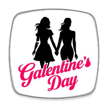 Galentine’s Day 2026 girls - Magnet carré - blanc - Devant