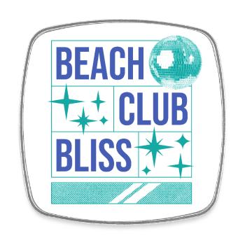 Beach Club Bliss – Summer & Party Vibes - Square fridge magnet - white - Front