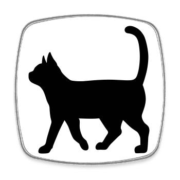 Dachshund Silhouette – Classic Dog Motif - Square fridge magnet - white - Front