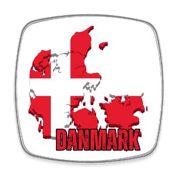 Fierté danoise, drapeau du Danemark - Magnet carré - blanc - Devant