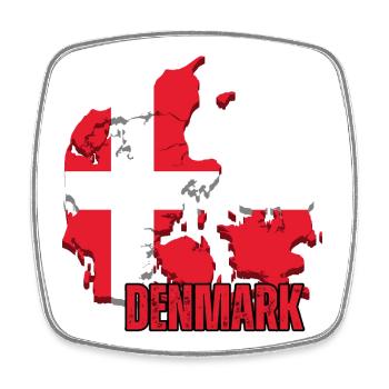 Danish pride, flag of Denmark - Square fridge magnet - white - Front