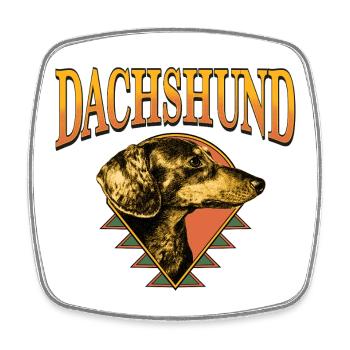 Dachshund – Vintage Dog Portrait - Square fridge magnet - white - Front