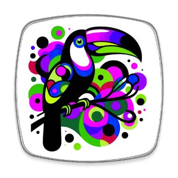Toucan - Square fridge magnet - white - Front