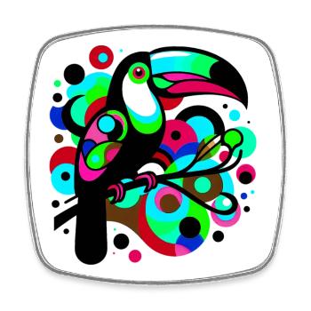 Toucan - Square fridge magnet - white - Front