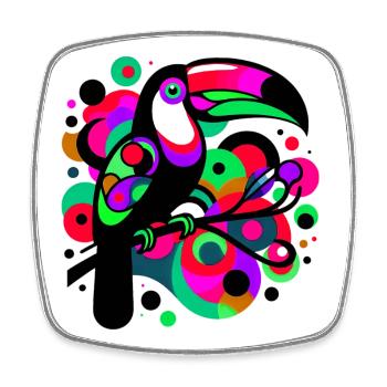 Toucan - Square fridge magnet - white - Front