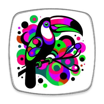 Toucan - Square fridge magnet - white - Front