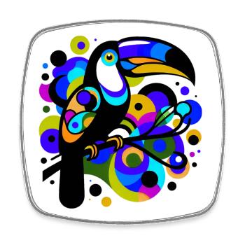 Toucan - Square fridge magnet - white - Front