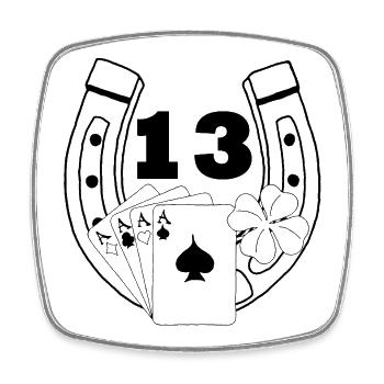 Luck (Schwarz) - Viereckiger Kühlschrankmagnet - Weiß - Vorne