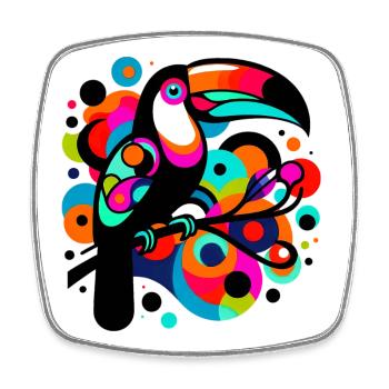 Toucan - Square fridge magnet - white - Front