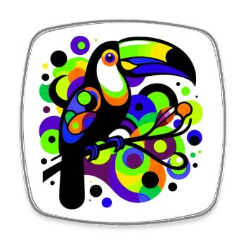 Toucan - Square fridge magnet - white - Front