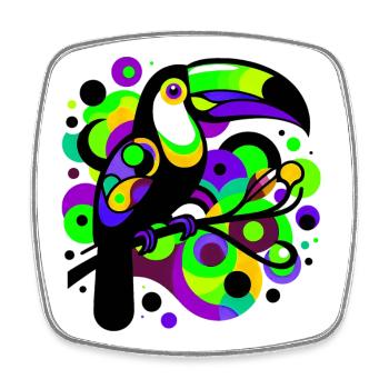 Toucan - Square fridge magnet - white - Front