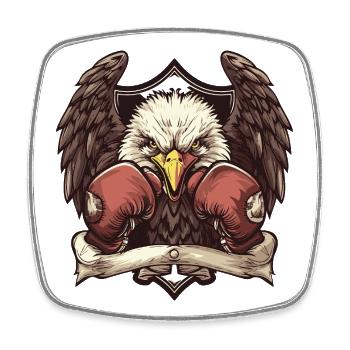 Adler Boxer MMA Logo - Viereckiger Kühlschrankmagnet - Weiß - Vorne