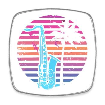 90s Saxophone - Square fridge magnet - white - Front