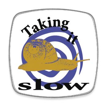Relaxed Snail – Taking It Slow - Square fridge magnet - white - Front