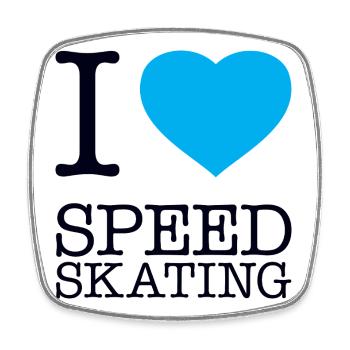 I LOVE SPEED SKATING - Square fridge magnet - white - Front